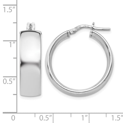 Sterling Silver Polished Hinged Hoop Earrings