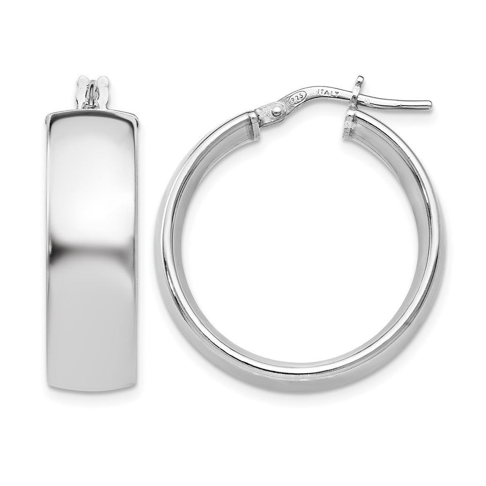 Sterling Silver Polished Hinged Hoop Earrings