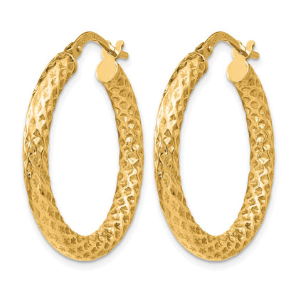 Sterling Silver Gold Tone Polished/Textured Hinged Hoop Earrings