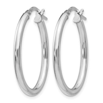 Sterling Silver Polished Oval Hinged Hoop Earrings