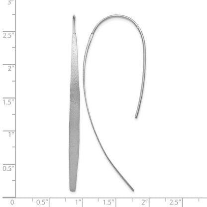 Sterling Silver Rhodium Plated Polished & Brushed Earrings