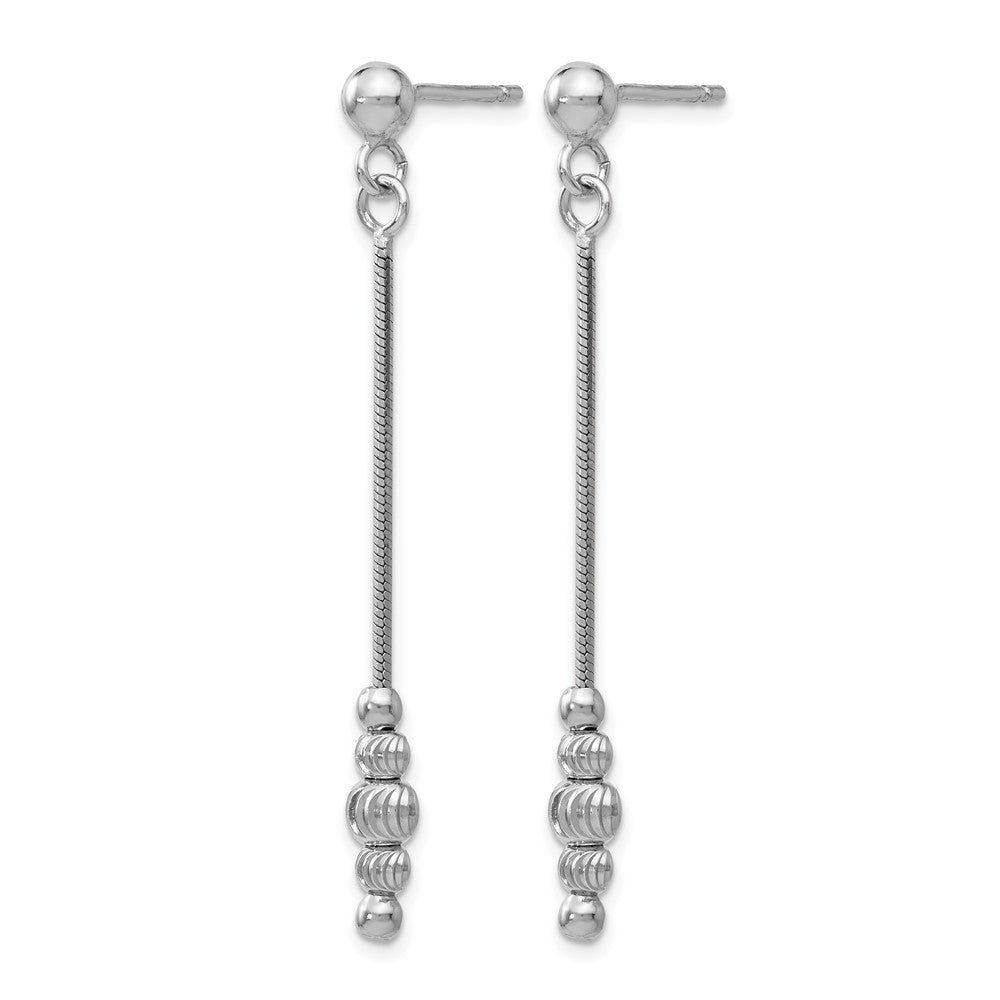 Sterling Silver Polished & D/C Post Dangle Earrings