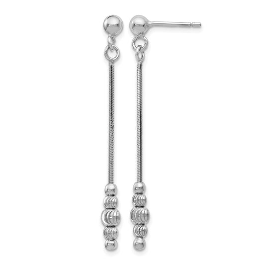 Sterling Silver Polished & D/C Post Dangle Earrings