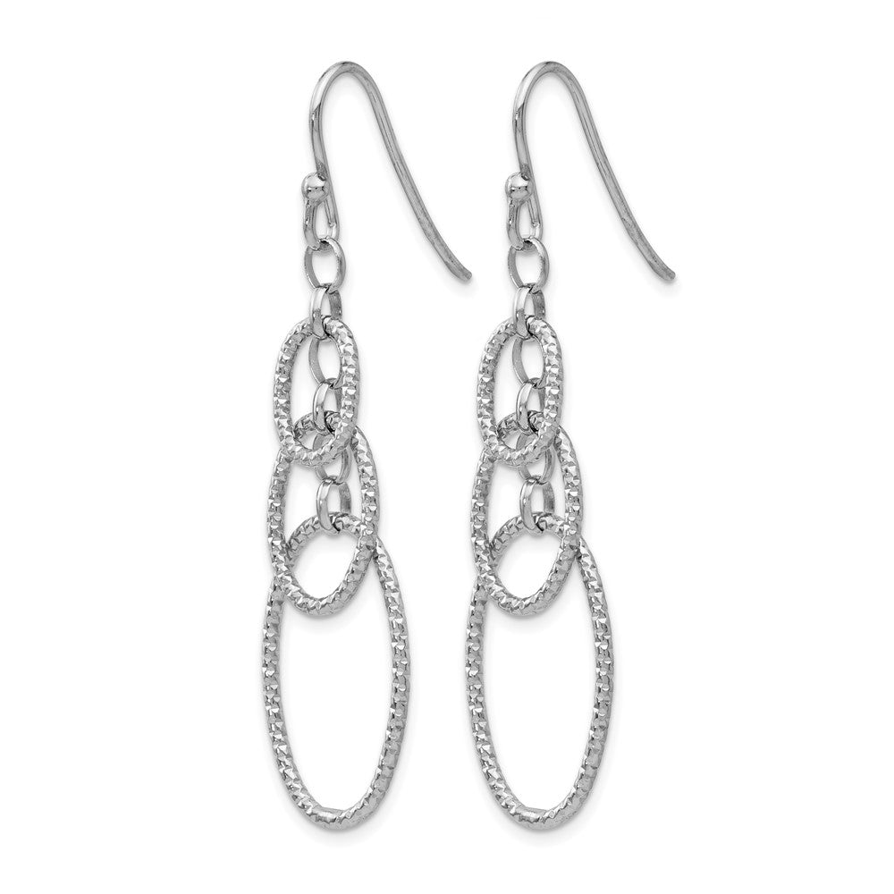 Sterling Silver Textured Dangle Shepherd Hook Earrings