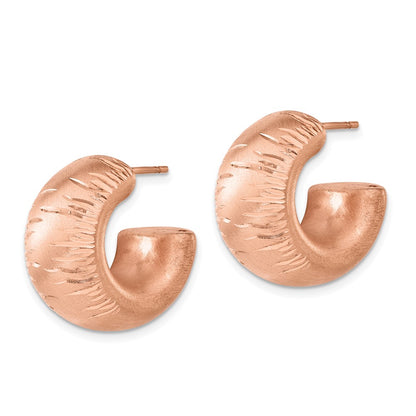 Ss/Gold Plated Sterling Silver & Rose Gold-Plated Satin D/C Post Hoop Earrings