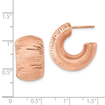 Ss/Gold Plated Sterling Silver & Rose Gold-Plated Satin D/C Post Hoop Earrings