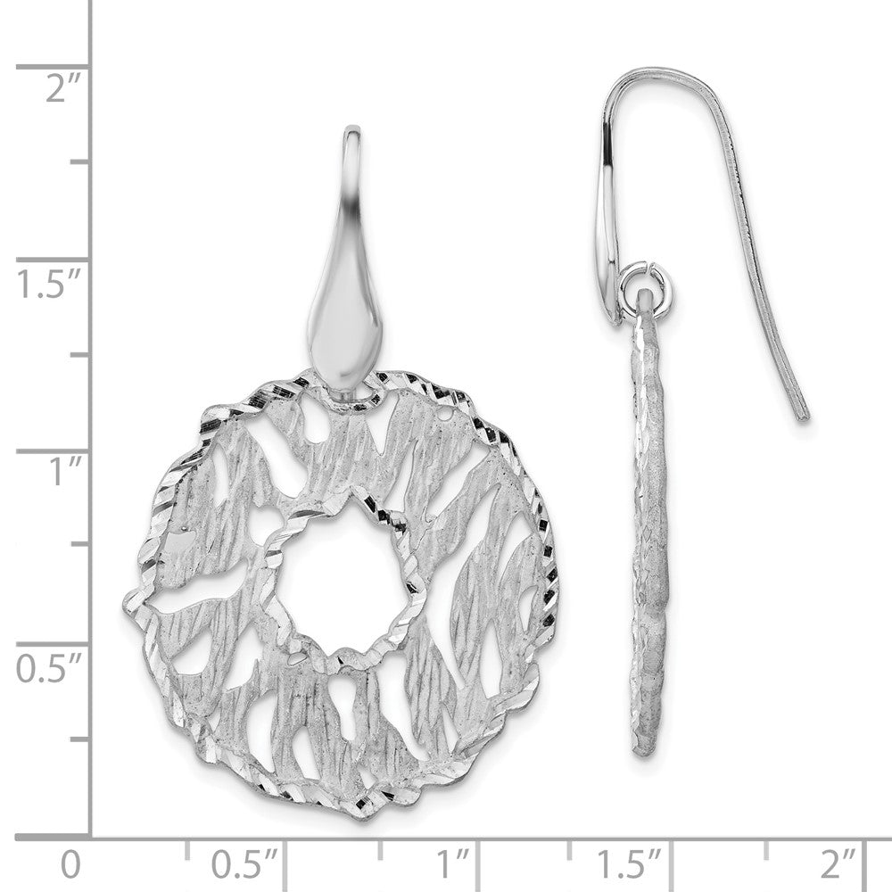 Sterling Silver Matte & Diamond-Cut Dangle Earrings