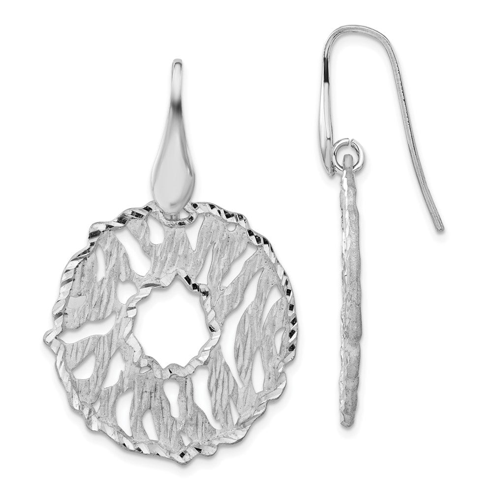 Sterling Silver Matte & Diamond-Cut Dangle Earrings