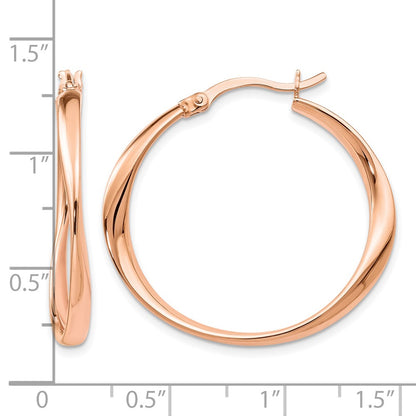 Ss/Rose Plated Sterling Silver Rose Gold-Plated Polished Hoop Earrings