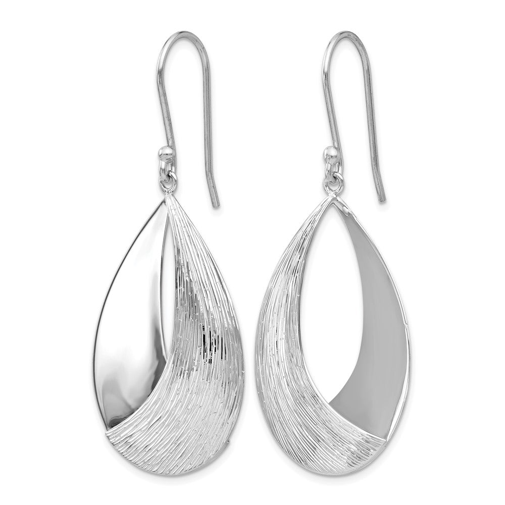 Sterling Silver Polished And Textured Dangle Earrings