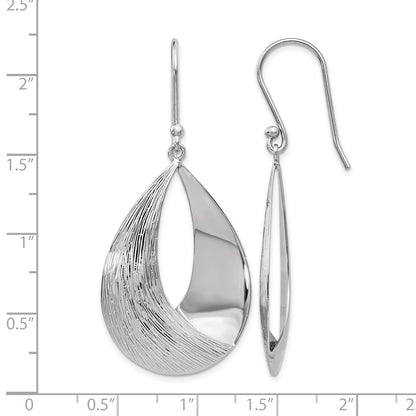 Sterling Silver Polished And Textured Dangle Earrings