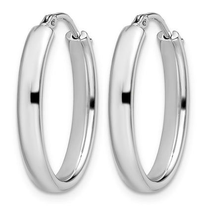 Sterling Silver Polished Oval Hoop Earrings