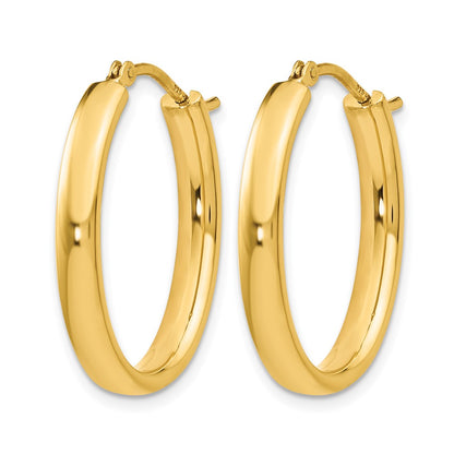 Ss/Gold Plated Sterling Silver Gold-Plated Polished Oval Hoop Earrings