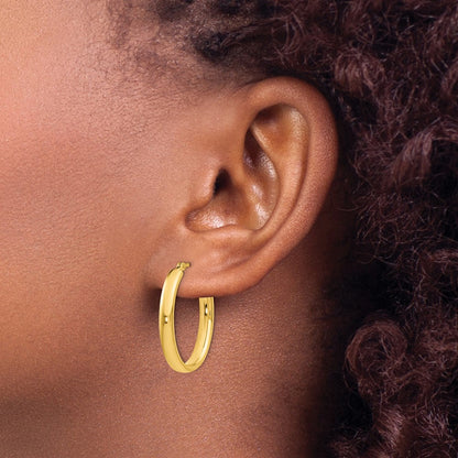 Ss/Gold Plated Sterling Silver Gold-Plated Polished Oval Hoop Earrings