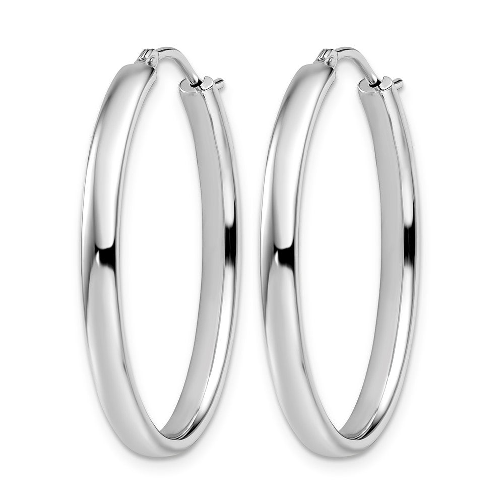 Sterling Silver Polished Oval Hoop Earrings