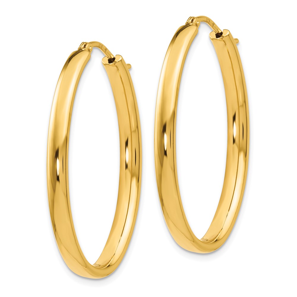 Ss/Gold Plated Sterling Silver Gold-Plated Polished Oval Hoop Earrings