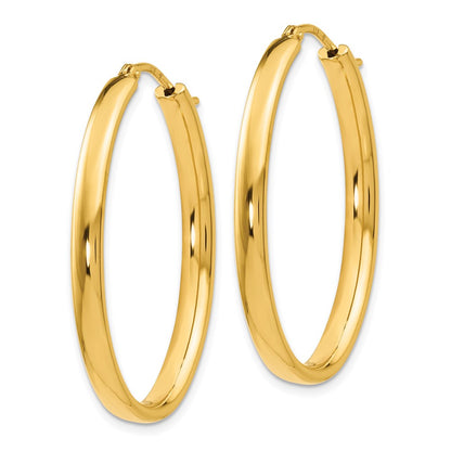 Ss/Gold Plated Sterling Silver Gold-Plated Polished Oval Hoop Earrings
