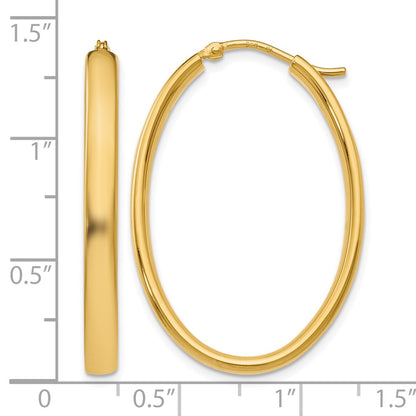 Ss/Gold Plated Sterling Silver Gold-Plated Polished Oval Hoop Earrings