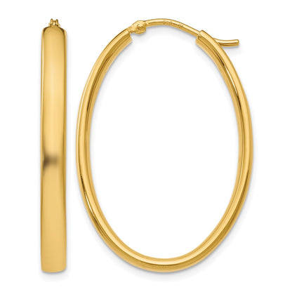Ss/Gold Plated Sterling Silver Gold-Plated Polished Oval Hoop Earrings