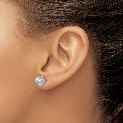Sterling Silver Laser-Cut Ball Post Earrings