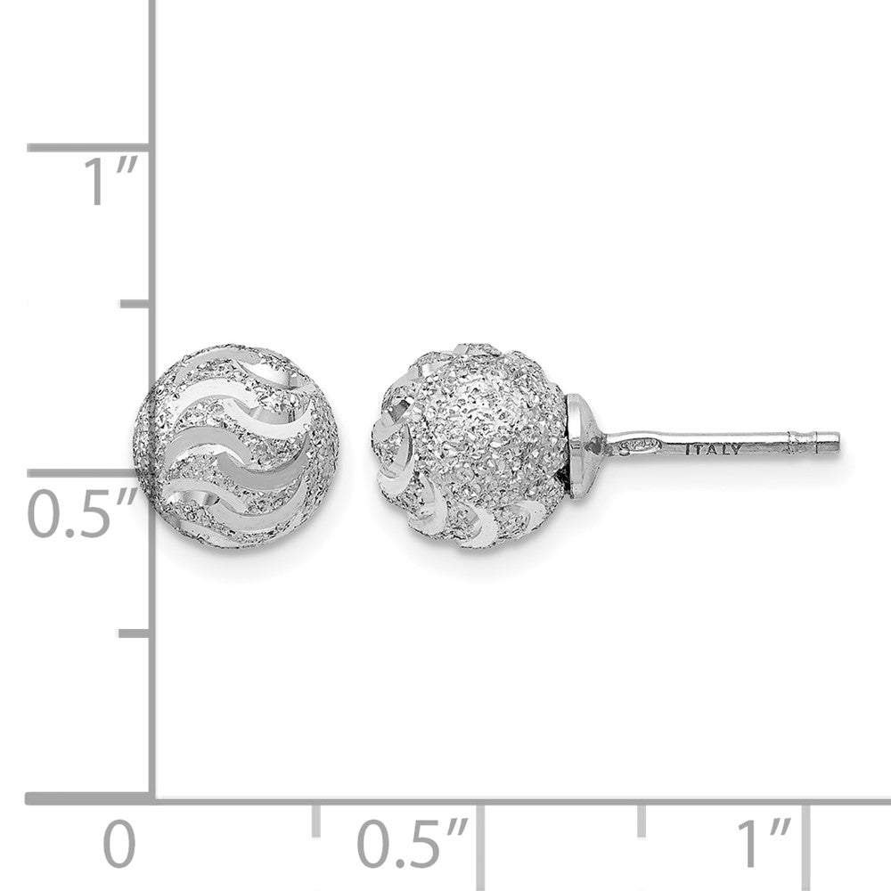 Sterling Silver Laser-Cut Ball Post Earrings