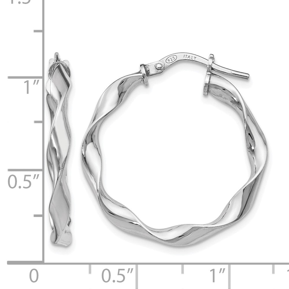 Sterling Silver Polished Twisted Hoop Earrings