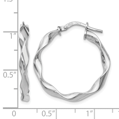 Sterling Silver Polished Twisted Hoop Earrings