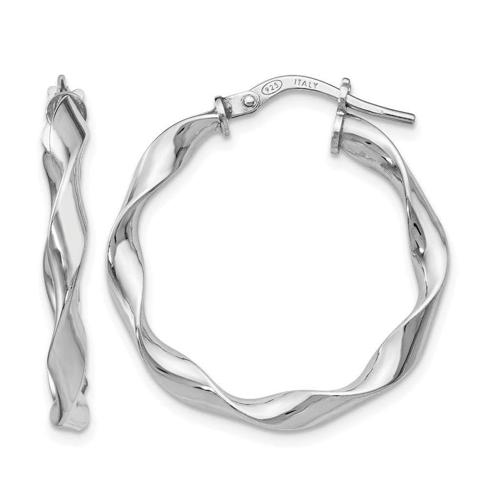 Sterling Silver Polished Twisted Hoop Earrings