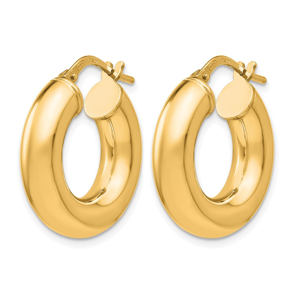 Sterling Silver Gold Tone Polished Hoop Earrings