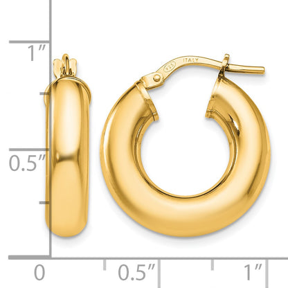 Sterling Silver Gold Tone Polished Hoop Earrings