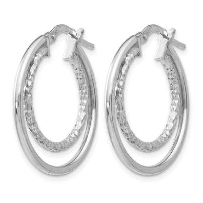 Sterling Silver Polished D/C Hoop Earrings