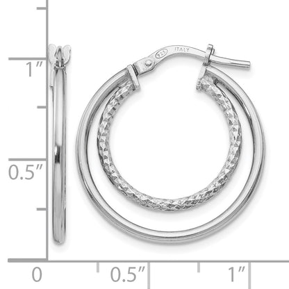 Sterling Silver Polished D/C Hoop Earrings