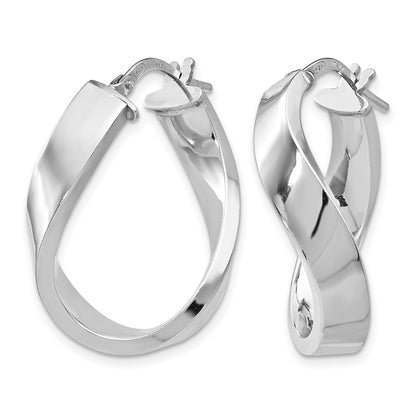 Sterling Silver Polished Twisted Hoop Earrings