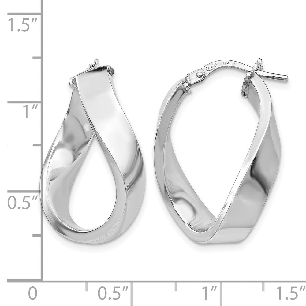 Sterling Silver Polished Twisted Hoop Earrings