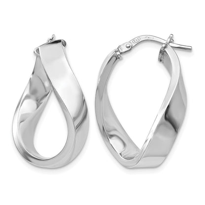 Sterling Silver Polished Twisted Hoop Earrings