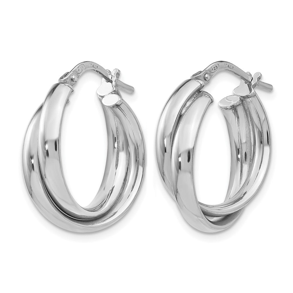 Sterling Silver Polished Twisted Hoop Earrings