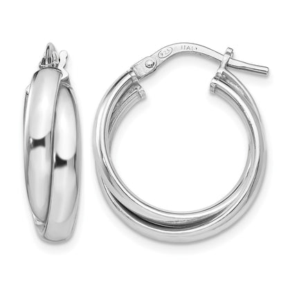 Sterling Silver Polished Twisted Hoop Earrings