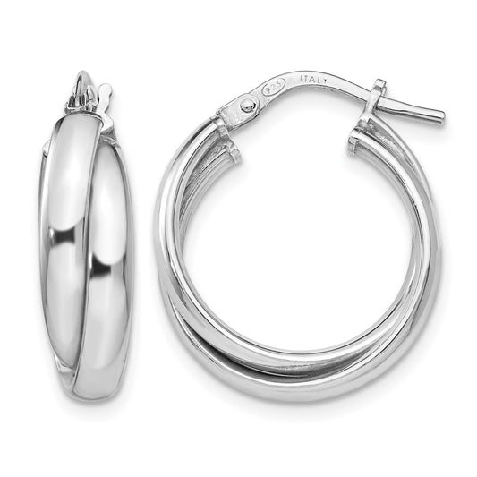 Sterling Silver Polished Twisted Hoop Earrings