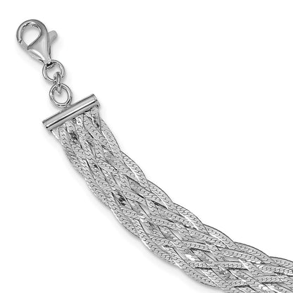 Sterling Silver Rh Plate Polished 4 In Ext. Choker Necklace
