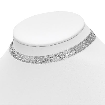 Sterling Silver Rh Plate Polished 4 In Ext. Choker Necklace