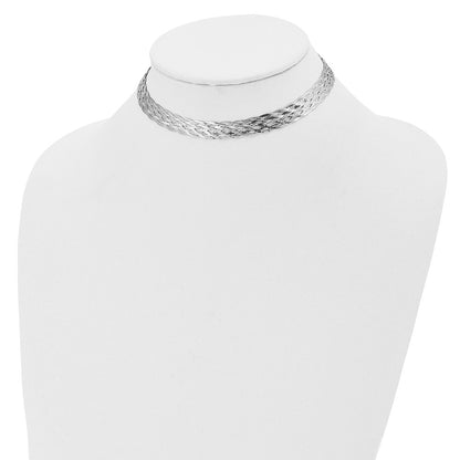 Sterling Silver Rh Plate Polished 4 In Ext. Choker Necklace
