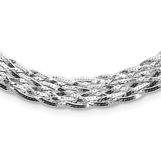 Sterling Silver Rh Plate Polished 4 In Ext. Choker Necklace
