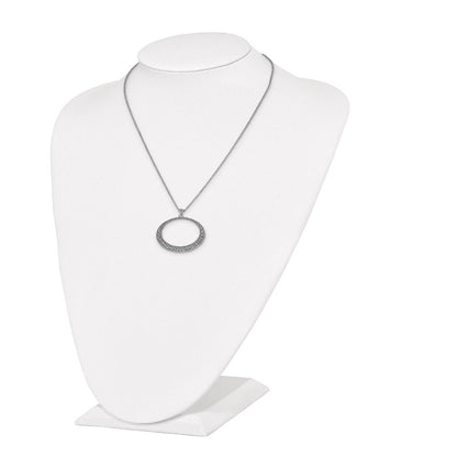 Sterling Silver Polished D/C Circle 2In Ext. Necklace