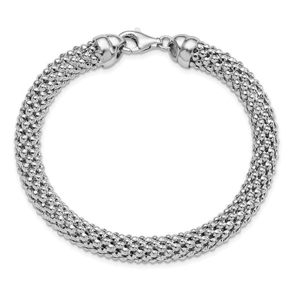 7.5 Inch Sterling Silver Polished Mesh Bracelet