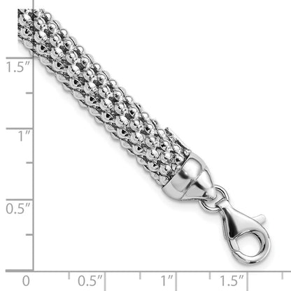 7.5 Inch Sterling Silver Polished Mesh Bracelet