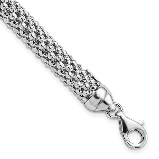 7.5 Inch Sterling Silver Polished Mesh Bracelet
