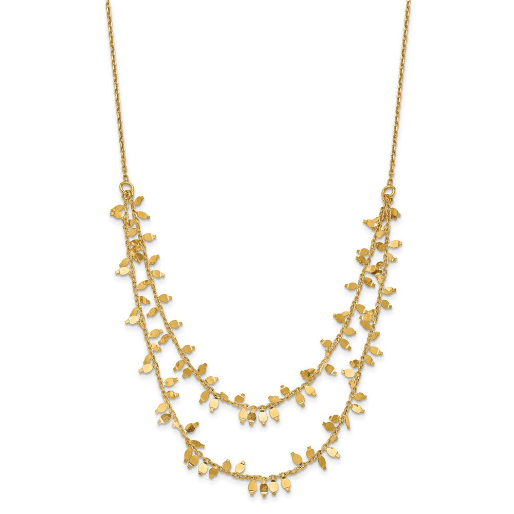 Sterling Silver Gold Plated Multi Layer With 2 In Ext Necklace