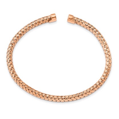 Sterling Silver Rose Gold Plated Cuff Bracelet