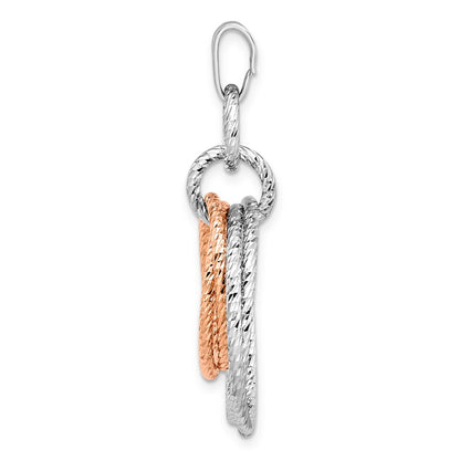 Sterling Silver Rose Gold Plated Rh D/C Pendant