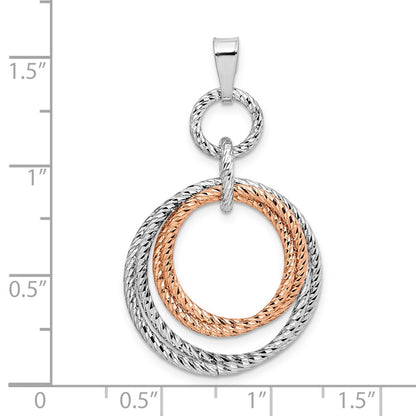 Sterling Silver Rose Gold Plated Rh D/C Pendant